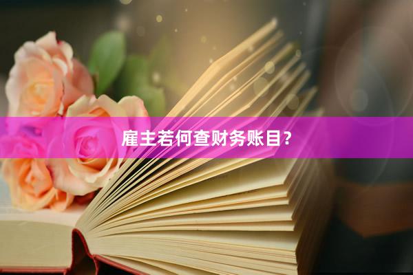 雇主若何查财务账目？